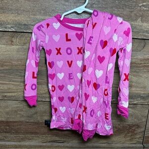 Little Sleepies Pink and Red Heart Pajama Set
